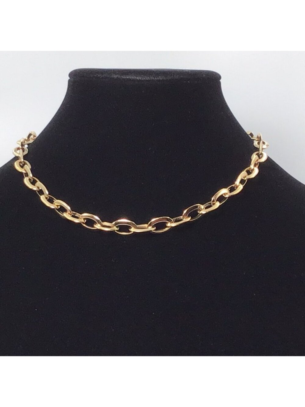 Nolan Miller Gold Plated Oval Link Necklace 17” Toggle 10mm 46.5g
